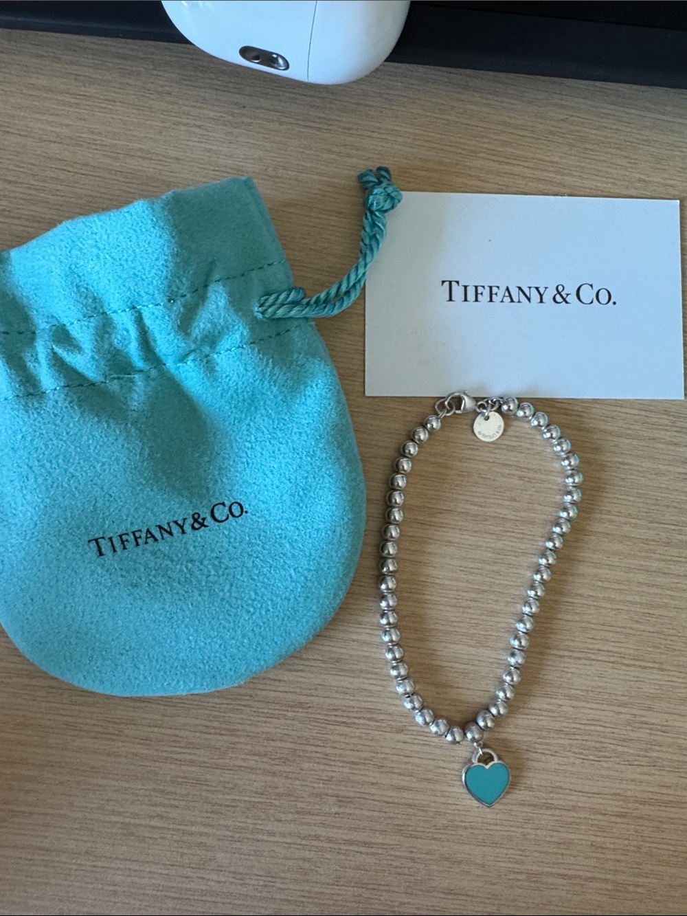 Tiffany & Co. Return to Tiffany Silver Bead Bracelet with a Diamond 💎 Size Small